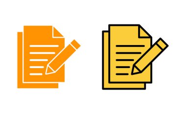 Web ve mobil uygulama için not simgesi ayarlandı. not defteri işareti ve sembol