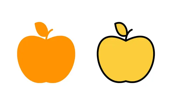 Conjunto Iconos Apple Para Aplicaciones Web Móvil Signo Apple Símbolos — Vector de stock