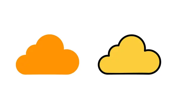 Felhő Ikon Készlet Webes Mobil Alkalmazáshoz Felhő Jel Szimbólum — Stock Vector