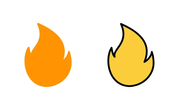 Webおよびモバイルアプリ用に設定された火災アイコン 火の記号と記号 — ストックベクタ