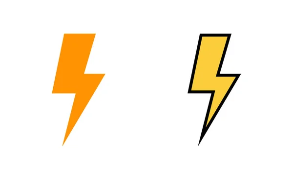 Lightning Ikon Készlet Web Mobil Alkalmazás Elektromos Jel Szimbólum Teljesítmény — Stock Vector