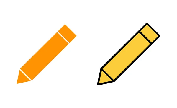 Pencil Icon Set Web Mobile App Pen Sign Symbol Edit — Stock Vector