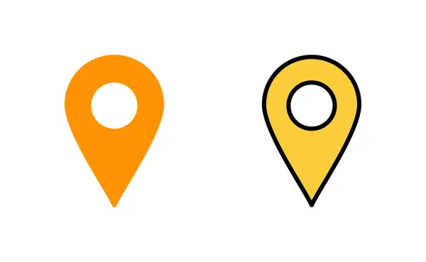 Pin Icon Set Web Mobile App Location Sign Symbol Destination — Stock Vector