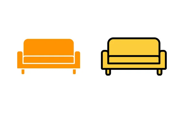 用于Web和移动应用程序的Sofa图标集 沙发标志和符号 家具图标 — 图库矢量图片