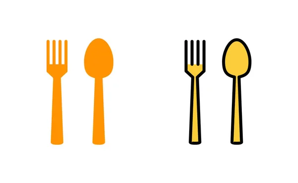 用于Web和移动应用程序的勺子和叉子图标集 叉子和刀具图标向量 餐厅标志和符号 — 图库矢量图片