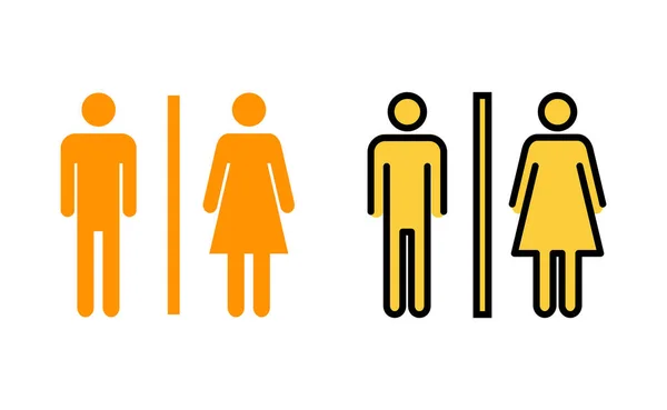 ウェブとモバイルアプリ用のトイレアイコンセット 女の子と男の子のトイレの看板やシンボル バスルームのサイン Lavatory — ストックベクタ