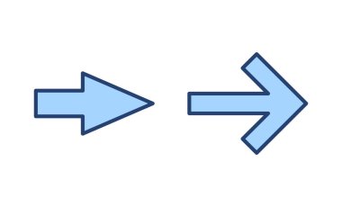 Ok simgesi vektörü. Web tasarımı için ok işareti ve sembol.