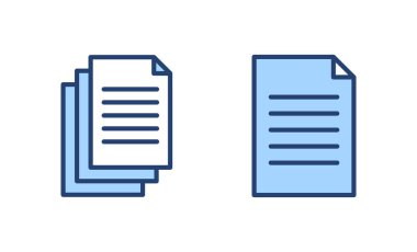 Belge simgesi vektörü. Kağıt ve sembol. Dosya Simgesi