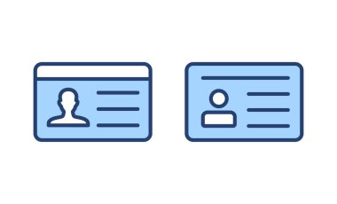 Lisans simgesi vektörü. Kimlik kartı simgesi. Sürücü ehliyeti, personel kimlik kartı 