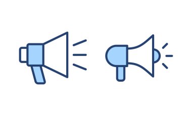 Megafon ikon vektörü. Hoparlör işareti ve sembol