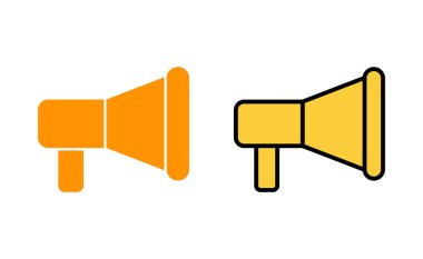 Web ve mobil uygulama için megafon simgesi ayarlandı. Hoparlör işareti ve sembol