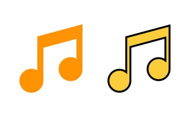Web ve mobil uygulama için müzik simgesi ayarlandı. nota işareti ve sembol