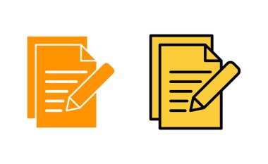 Web ve mobil uygulama için not simgesi ayarlandı. not defteri işareti ve sembol