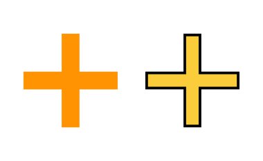 Artı simge web ve mobil uygulama için ayarlandı. Artı işareti ve sembol ekle