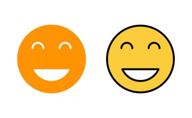 Web ve mobil uygulama için gülümseme simgesi ayarlandı. Gülümseme simgesi. Geribildirim işareti ve sembol