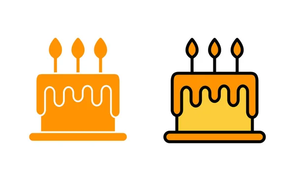 网络应用和移动应用的蛋糕图标集 蛋糕的标志和符号 生日蛋糕图标 — 图库矢量图片