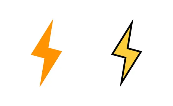 Набор Значков Молнии Веб Мобильного Приложения Электрический Знак Символ Значок — стоковый вектор