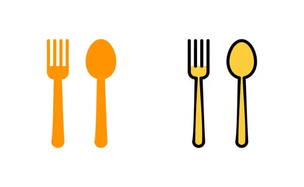 用于Web和移动应用程序的勺子和叉子图标集 叉子和刀具图标向量 餐厅标志和符号 — 图库矢量图片
