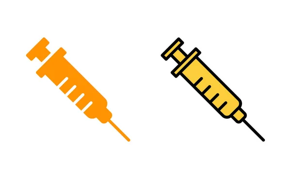 Spritzensymbolset Für Web Und Mobile App Injektionszeichen Und Symbol Impfaktion — Stockvektor