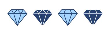 Elmas ikon vektörü. Elmas taşları işareti ve sembolü