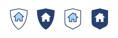 Ev sigortası ikonu vektörü. ev koruma işareti ve sembol