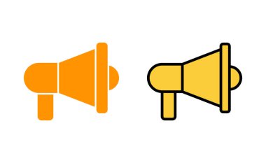 Web ve mobil uygulama için megafon simgesi ayarlandı. Hoparlör işareti ve sembol