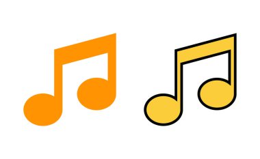 Web ve mobil uygulama için müzik simgesi ayarlandı. nota işareti ve sembol