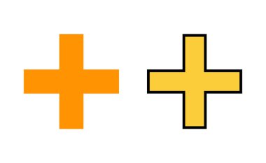 Artı simge web ve mobil uygulama için ayarlandı. Artı işareti ve sembol ekle