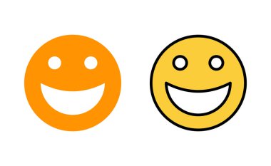 Web ve mobil uygulama için gülümseme simgesi ayarlandı. Gülümseme simgesi. Geribildirim işareti ve sembol