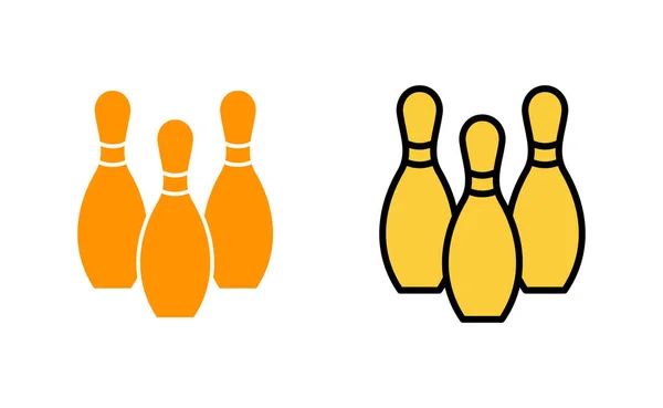 Bowling Icon Set Für Web Und Mobile App Bowlingball Und — Stockvektor