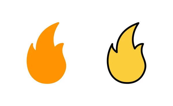 Fire Icon Set Web Mobile App Fire Sign Symbol — Stock Vector