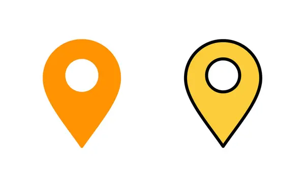 Pin Icon Set Web Mobile App Location Sign Symbol Destination — Stock Vector