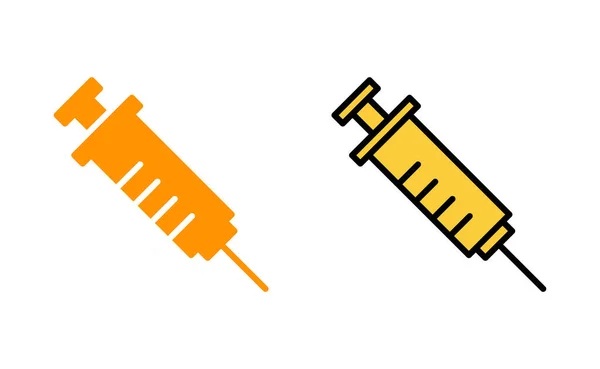 Syringe Ikon Set För Webb Och Mobil App Injektionsskylt Och — Stock vektor