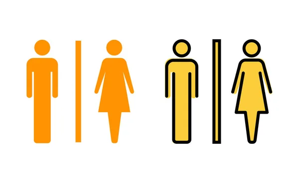 ウェブとモバイルアプリ用のトイレアイコンセット 女の子と男の子のトイレの看板やシンボル バスルームのサイン Lavatory — ストックベクタ