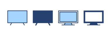 Televizyon ikonu vektörü. televizyon işareti ve sembol
