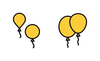 Web ve mobil uygulama için balon simgesi ayarlandı. Parti balonu işareti ve sembolü