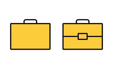 Web ve mobil uygulama için evrak çantası simgesi ayarlandı. Bavul işareti ve sembol. bagaj sembolü.