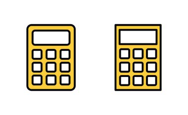 Web ve mobil uygulama için hesap makinesi simgesi ayarlandı. Hesap makinesi işareti ve simgesi.