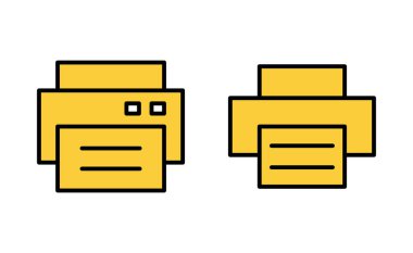 Web ve mobil uygulama için yazdırma simgesi ayarlandı. yazıcı işareti ve sembol