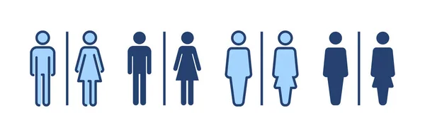 Вектор Значка Туалету Дівчата Хлопчики Вбиральні Знаки Символи Знак Ванної — стоковий вектор