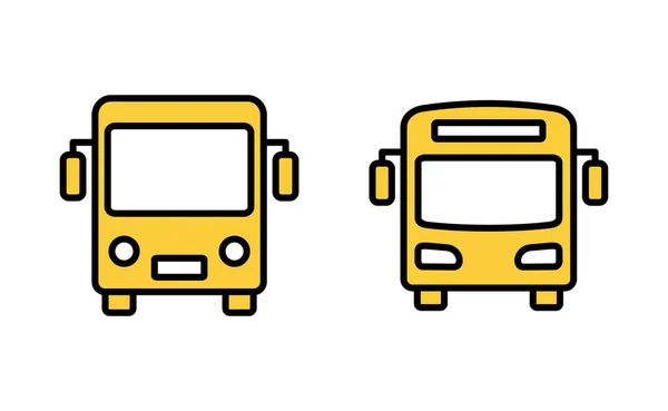 Zestaw Ikon Magistrali Dla Aplikacji Webowych Mobilnych Znak Symbol Autobusu — Wektor stockowy