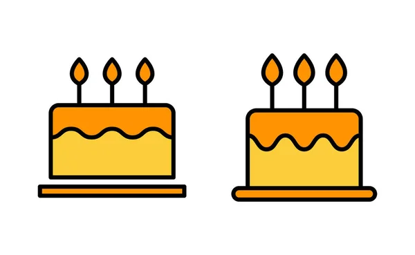 网络应用和移动应用的蛋糕图标集 蛋糕的标志和符号 生日蛋糕图标 — 图库矢量图片