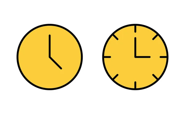 Набор Значков Часов Веб Мобильного Приложения Знак Времени Символ Иконка — стоковый вектор