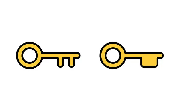 Набір Значків Ключа Веб Мобільного Додатку Ключовий Знак Символ — стоковий вектор