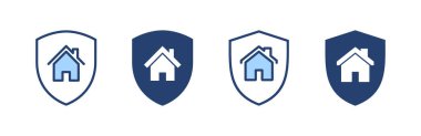Ev sigortası ikonu vektörü. ev koruma işareti ve sembol