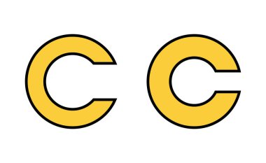 Web ve mobil uygulama için telif hakkı simgesi ayarlandı. telif hakkı işareti ve sembol