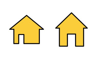 Ev simgesi web ve mobil uygulama için ayarlandı. Ev işareti ve sembol