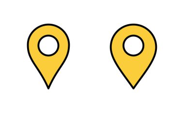 Web ve mobil uygulama için simge ayarlandı. Yer işareti ve sembol. hedef simgesi. harita iğnesi