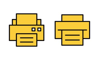 Web ve mobil uygulama için yazdırma simgesi ayarlandı. yazıcı işareti ve sembol