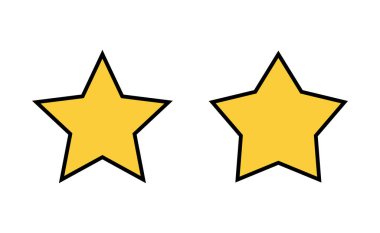 Yıldız Simgesi web ve mobil uygulama için ayarlandı. Reyting işareti ve sembol. favori yıldız simgesi